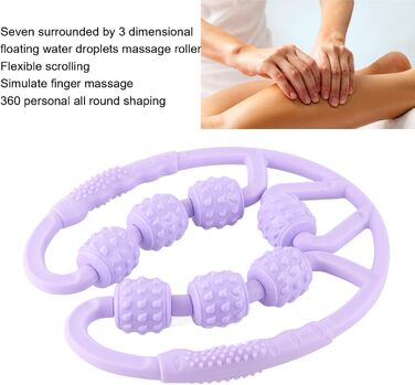 Масажний ролик, U-подібна форма Trigger Point Massage Roller 7 коліс Масажний ролик для литок ніг рук знімає біль у м'язах, знімає біль, скутість і напружені м'язи