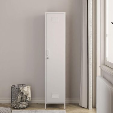 Шафа Seinjoki, Шафка, Шафка для роздягальні, 180 x 38 x 38 см, Металева шафа, Багатоцільова шафа, Замикається, Шафа, Шафа для роздягальні, Універсальна шафа, Сталь, Білий, 180 x 38 x 38 см, Білий