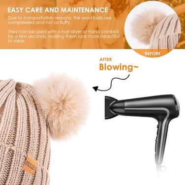 Жіноча зимова тепла в&39язана шапка-бейні з помпоном зі штучного хутра, затишна шапка на флісовій підкладці, фіолетова