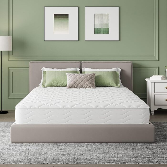 Матрац Novilla Pocket Spring H3 140x200 7-зонний матрац з комфортною піною ko-Tex CertiPUR US Spring Mattress 20 см середньої жорсткості White-20 см 140 x 200 см