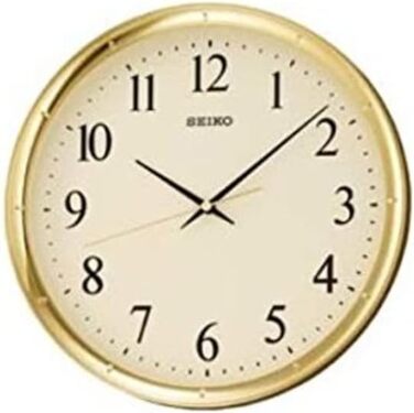 Настінний годинник Seiko QXA417G золотистого кольору, пластик, плавний хід секундної стрілки