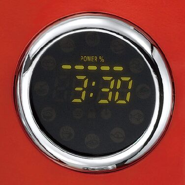 Мікрохвильова піч MELISSA 16330129 ретро/1000 Вт/23 літри, дизайнерська мікрохвильова піч з грилем/червоний металевий