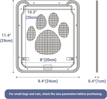Насолоджуємося дверима для собак з функцією блокування для розсувних дверей, дверей-ширм, вікна (31 x 36 см) (20,5 x 26 см)
