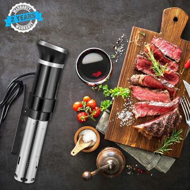 Вт Sous-Vide Cooker Stick Precision Cooker Immersion Ciculator Precision Cook Pot, діапазон температур 25C-95C (0.1C) Цифровий таймер, сенсорний РК-дисплей, ультратихий, нержавіюча сталь, 1100