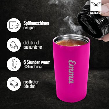 Персоналізована термокружка з гравіюванням День святого Валентина для нього та неї персоналізовані подарунки для партнерів кухоль для кави з нержавіючої сталі об&39ємом 350 мл, герметичний, багаторазовий, рожевий, День святого Валентина