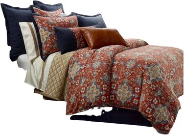 Комплект постільної білизни HiEnd Accents Melinda з 3-х предметів з випраної білизни, двоспальний, різнокольоровий King Multicolou