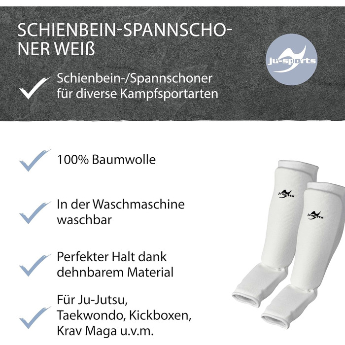 Захисні щитки для гомілок, білі, бавовняні Захисні щитки для багатьох бойових мистецтв Еластичні та пральні захисні щитки для гомілок