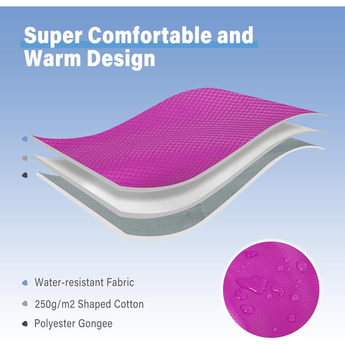 Дитячий спальний мішок REDCAMP для хлопчиків та дівчаток 175 x 65 см, матусин спальний мішок, зручний, легкий та теплий з регульованою довжиною, 3 сезони, підходить для кемпінгу та активного відпочинку, синій/рожевий