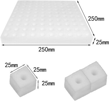 Губка для гідропоніки Zasvec 200 шт. Губки для садових інструментів для теплиць Гідропонні губки Набір для гідропонічного вирощування Гідропонна губка для росту рослин 25*25*25 мм