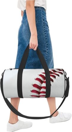 Спортивна сумка-мішок для подорожей та спорту, з принтом Шнурівка бейсбольного м'яча, чорна, універсальний розмір, дорожня сумка