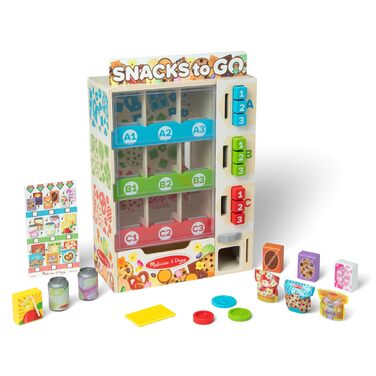 Ігровий набір Торговий автомат Melissa & Doug, 19 деталей, зі снеками, напоями та монетами, розвиваюча іграшка для дітей від 3 років