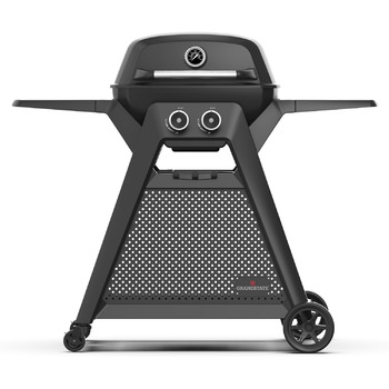 Конфорочний газовий мангал GRANDSTATE BLACK KITE 200 з візком для барбекю, піддоном для збору жиру, потужною подвійною конфоркою,
