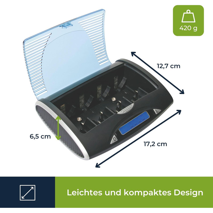 Універсальний пристрій швидкої зарядки/розрядки Velleman для NiMH акумуляторів з РК-дисплеєм та USB-виходом