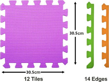 Килимок-головоломка Baby, Ігровий килимок Головоломка, Пінопластовий килимок Нетоксичний для дитини Килимок-головоломка Плагін Килимок для гри Килимок для повзання Килимок для тренажерного залу, 12 шт.