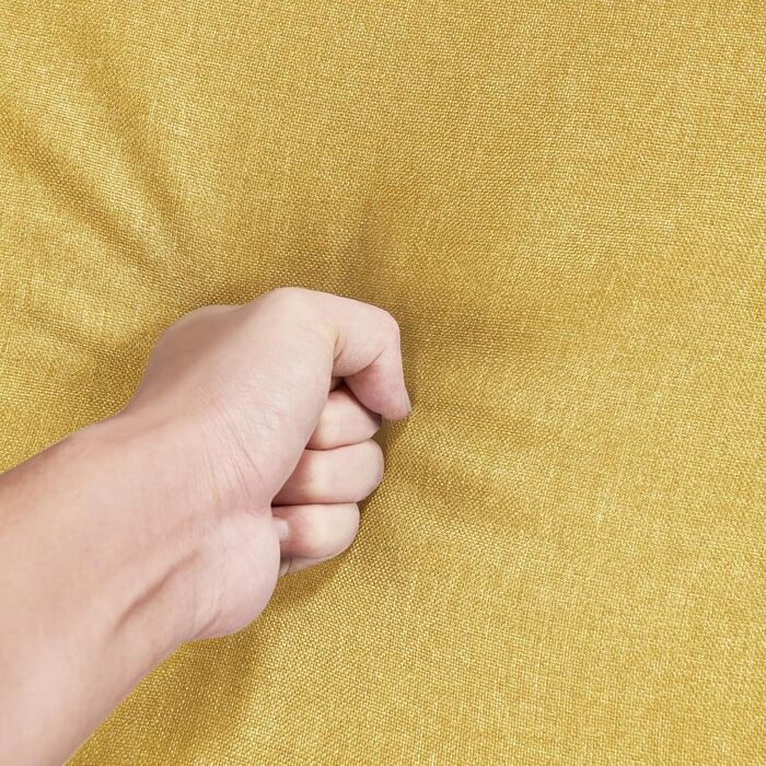 Крісло Yaheetech з підлокітниками, зручне та сучасне, крісло для телевізора, крісло-реклайнер, крісло для вітальні, клубне крісло, диван, вантажопідйомність 136 кг, жовтий колір, поліестерова тканина