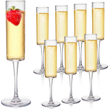 Набір з 8 акрилових фужерів для шампанського, 170 мл, небиткі келихи для шампанського, одноразові келихи для шампанського, елегант