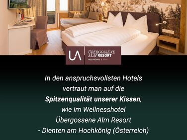 Набір із 2 подушок ZOLLNER - Виготовлено в Європі - Наповнювач поліестер - Чохол зі змішаної тканини - Можна прати при температурі до 95C - 40x40 см - Готельна якість - Сертифіковано Oeko-Tex 40 x 40 см