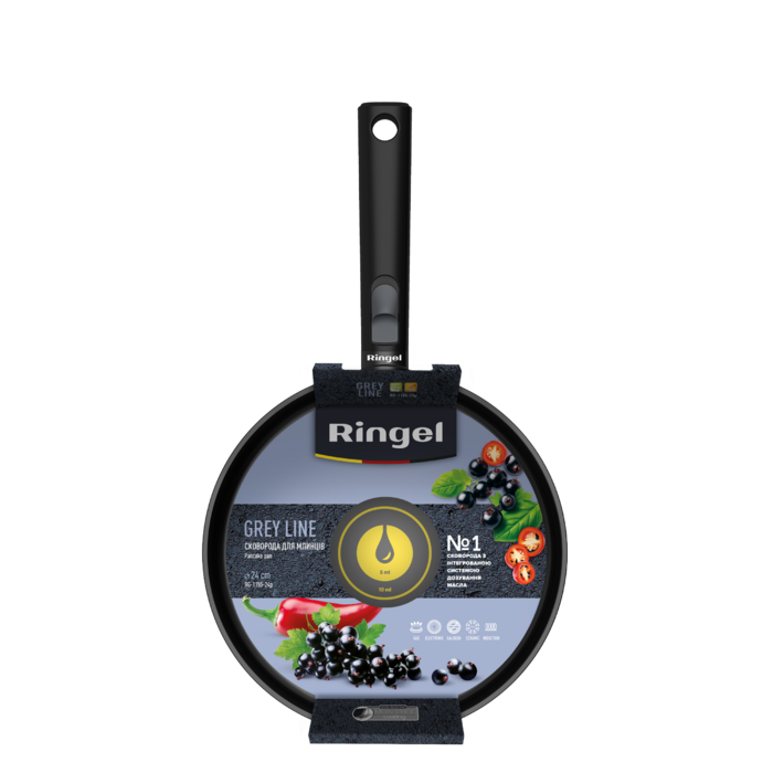 Сковорода для млинців зі з`ємною ручкою 24 см Grey Line Ringel