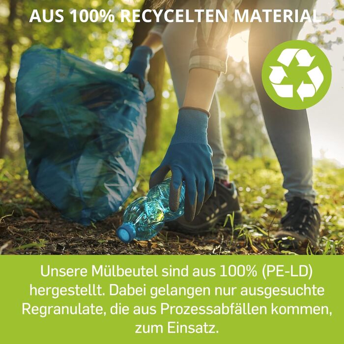 Опт Hossi&39s Мішки для сміття 120 літрів, 10 рулонів по 25 мішків Сині сміттєві мішки для побутових, садових та громадських відходів Міцні сміттєві мішки товщиною 39 мкм (700 x 1100 мм), 1 коробка (10 рулонів) 39 мкм