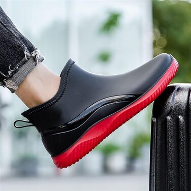 Чоловіче гумове взуття, чоловічі гумові чоботи, короткі гумові чоботи, гумове взуття для активного відпочинку, чорне, розмір 41 EU