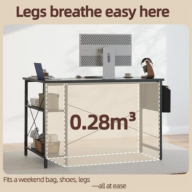 Г-подібний стіл BEXEVUE ігровий стіл 100x70 см з відділеннями для зберігання, двосторонній кутовий стіл для ПК, комп&39ютерний стіл, кутовий ігровий стіл для навчання, роботи, дому, спальні, чорний 100 x 70 см