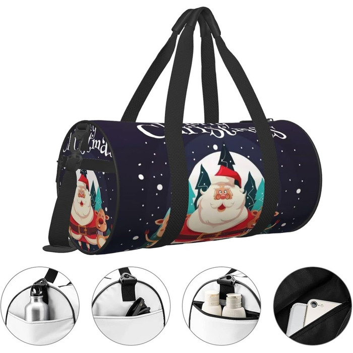 Яскрава спортивна сумка з новорічним дизайном, дорожня сумка для чоловіків та жінок, великий спортивний мішок