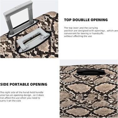 Чохол для багажу Зміїна шкіра, камуфляжний, м'який, стильний, чорний, XL