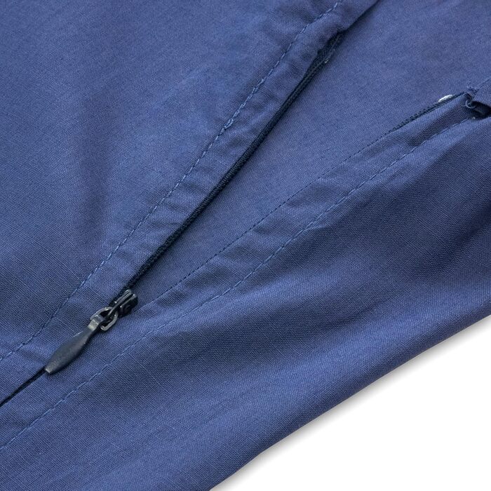 Спальний мішок Outdoro Hut, надлегкий дорожній спальний мішок - лише 350 г, виготовлений з чистої бавовни з кишенею для подушки - тонкий та компактний - підкладка, дорожнє простирадло синього кольору