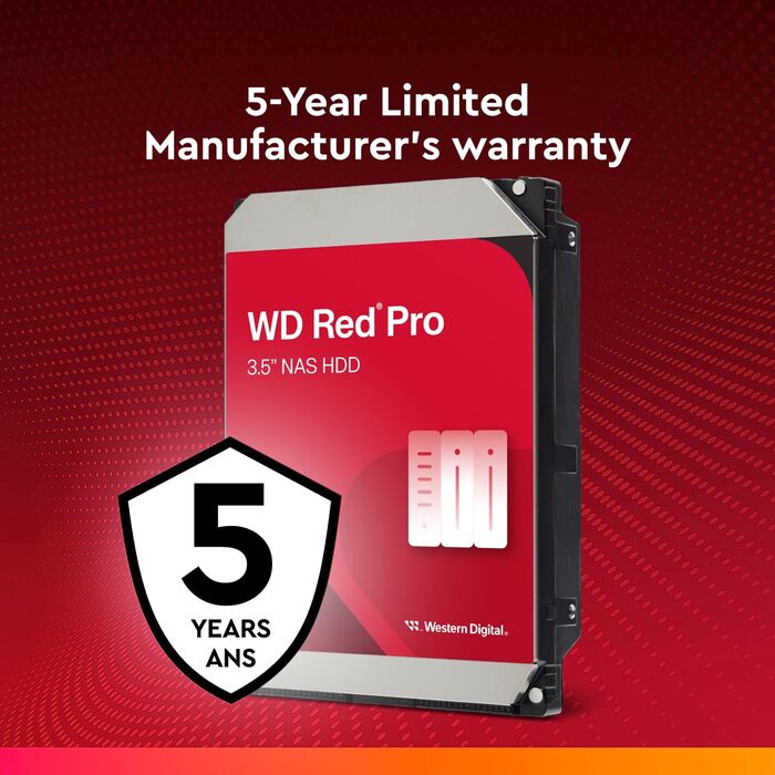 Внутрішній жорсткий диск WD Red Pro 8TB NAS 3.5" клас 7200 об/хв, SATA 6 Гбіт/с, CMR, 256 МБ кешу, версія 2025, 8 ТБ