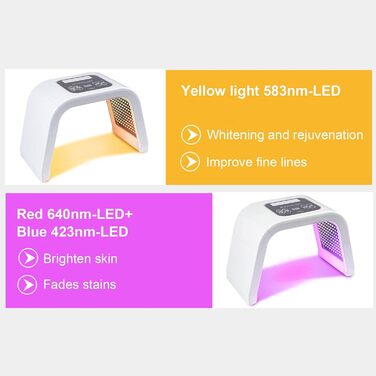 Кольорів Світлодіодна маска для догляду за шкірою, світлодіодна лампа для омолодження шкіри Пристрій для омолодження шкіри Професійне лікування Comedo Видалення зморшок на обличчі Інструменти для догляду за тілом, 7