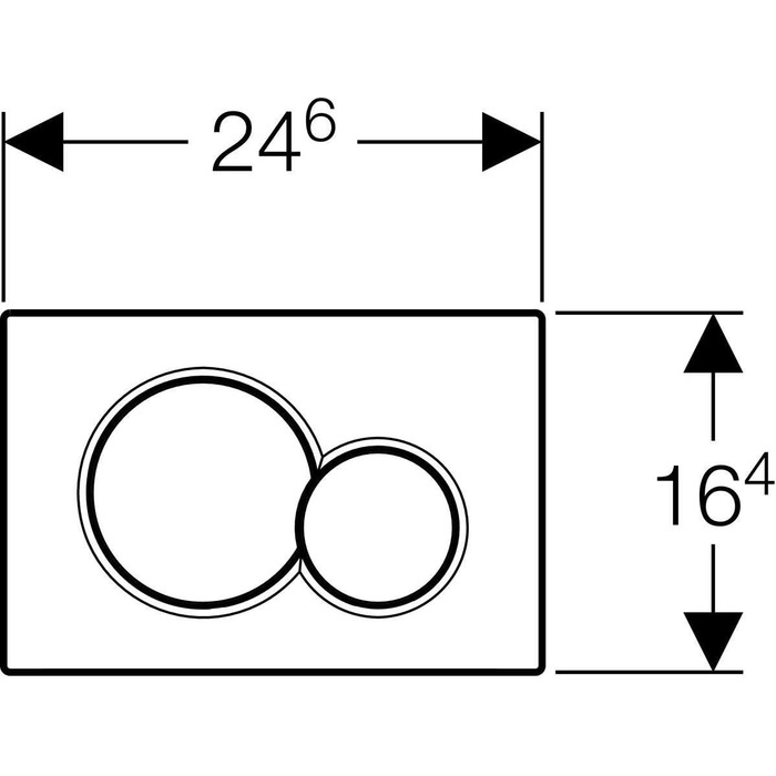 Панель змиву Geberit 115770115 Sigma01, пластик для 2-х об'ємного змиву (24,6x1,3x16,4 см, хром)