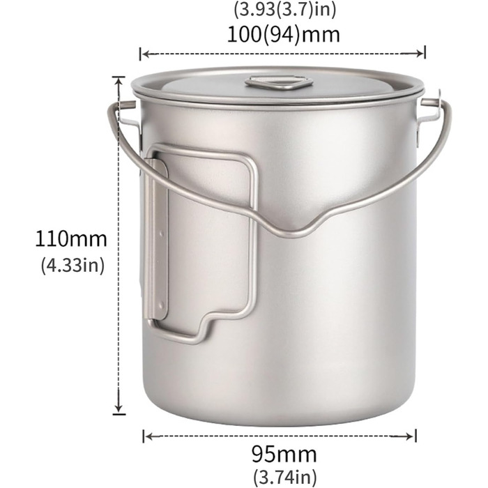 Багаторазова миска для їжі на відкритому повітрі зі складною ручкою, аксесуар для рюкзака для кемпінгу, пікніків, обідів на свіжому повітрі, багатоцільові горщики
