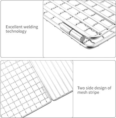 Компактна складна сітка для гриля, складна гриль-піч, кемпінг на свіжому повітрі, нержавіюча сталь, риба, нержавіюча сталь