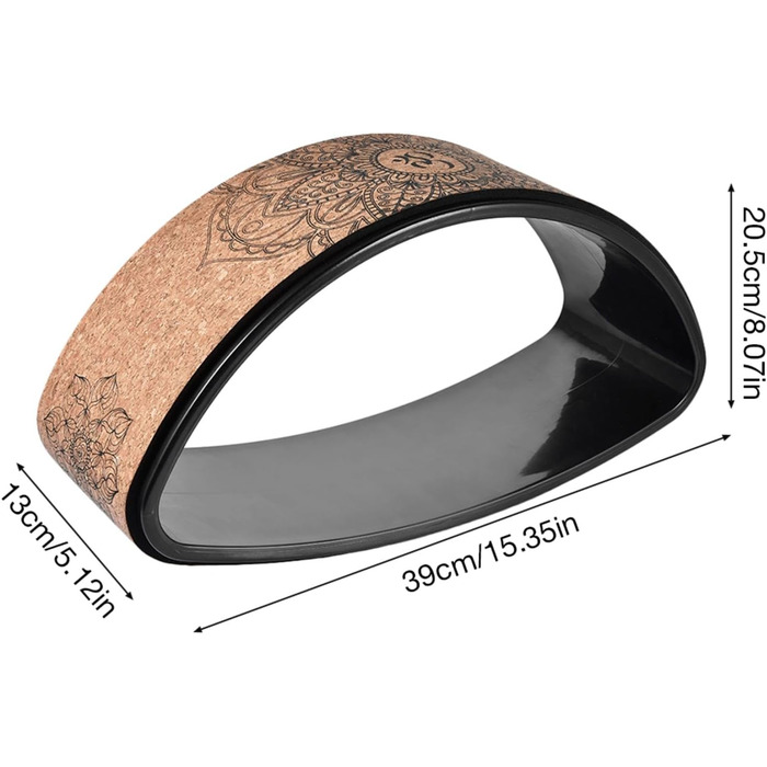 Коркове колесо для йоги для рухів на задньому колесі, прогинів, поз та тренування рівноваги розтягує спину, груди та хребет