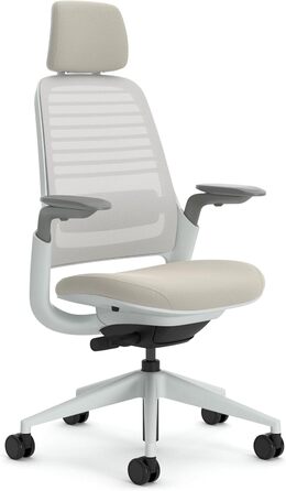 Ергономічне офісне крісло Steelcase Series 1, 66 x 64 x 112 см, тканина / сітка / полімер, бежевий