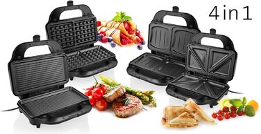 Сендвіч-машина ETA 4 в 1 I Sorento I Антипригарне покриття для легкого чищення без пригорання I 900 Вт I вафельниця, гриль та багато іншого