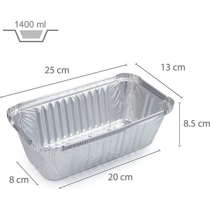Алюмінієвих лотків, 1400 мл, одноразові лотки з кришками для транспортування, заморожування та приготування їжі, 100