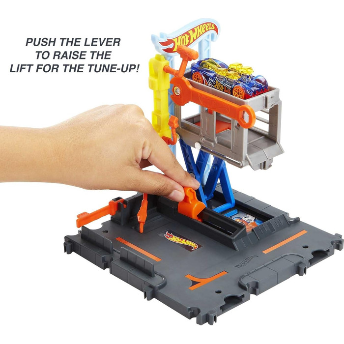 Ігровий набір City Downtown зі станцією ремонту та 1 машиною, можна комбінувати з іншими наборами, гоночний автомобільний трек у п