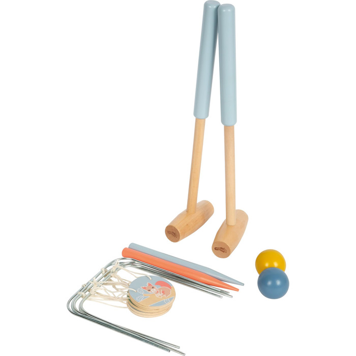 Маленький крокет Садові друзі з дерева, міцна гра на свіжому повітрі з милими мотивами тварин, для дітей віком від 3 років, 12646