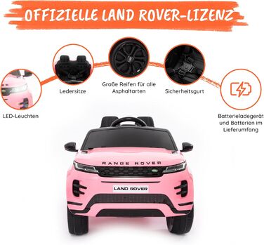 Дитячий електромобіль Range Rover Evoque електричний дитячий автомобіль з 12-вольтовим акумулятором, сенсорним монітором MP4, шкір