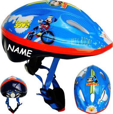 Дитячий шолом / велосипедний шолом - мотив для хлопчиків - розмір 52-56 - приблизно від 3 до 15 років - вкл. ім'я - розміри регулю