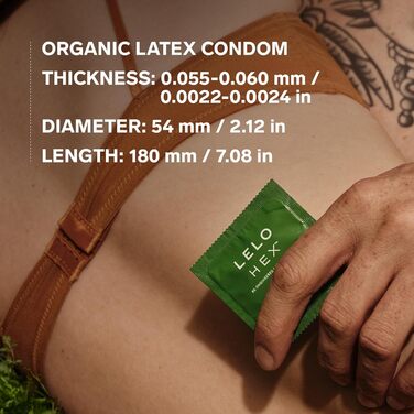 Презервативи LELO HEX Organic, ультратонкі, 36 шт