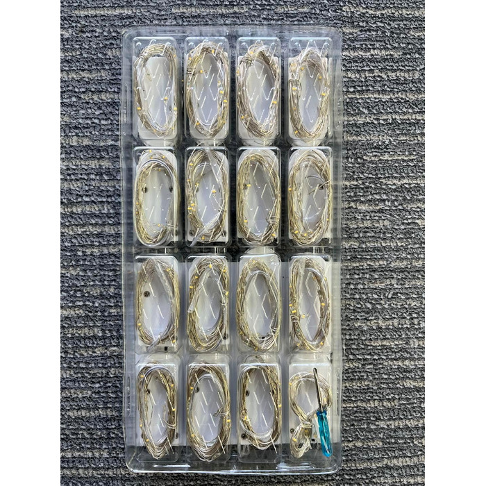 Світлодіодні гірлянди з акумулятором маленькі, 2M 20LED срібний дріт міні-гірлянди з акумулятором, мікро-гірлянди дріт водонепрони