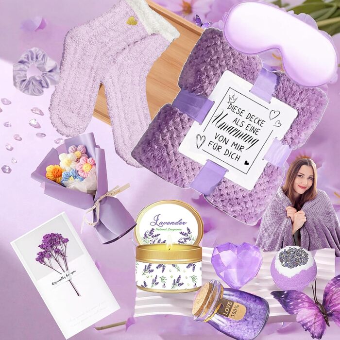 Подарунки для жінок, подарунковий набір на день народження для найкращої подруги, дружини, матері, колеги, сестри з оздоровчим ефектом келих для вина з нержавіючої сталі об&39ємом 40 унцій, ковдра, подарунковий набір з ароматом для ванни з 13 предметів, ф