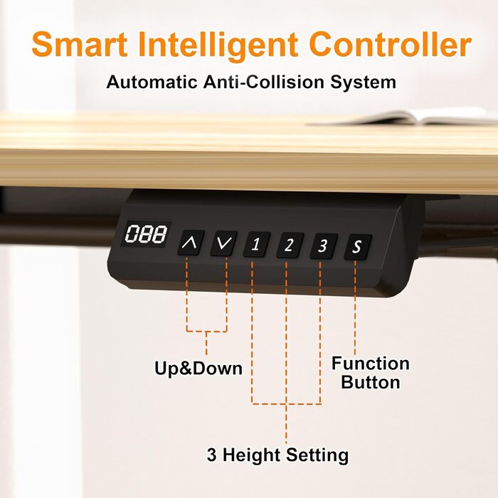 Подібний електричний стіл, регульована висота - 160x140 см, L-подібний стіл для роботи стоячи з 3 функціями пам&39яті, технологія запобігання зіткненням, змінний лівий та правий, ергономічний комп&39ютерний стіл, 160 x 140 см, клен