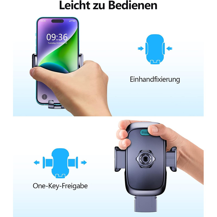 Автомобільний тримач для мобільного телефону Glangeh, автомобільна вентиляція, 2024 Upgrade Hook Clip Автомобільний тримач для моб