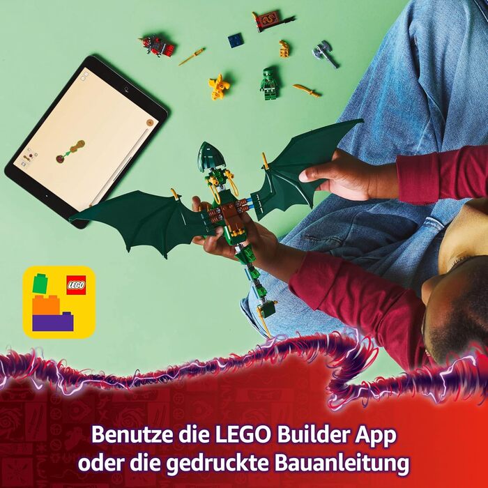 Конструктор LEGO Ninjago 71829, Зелений Лісовий Дракон Ллойда, 128 деталей