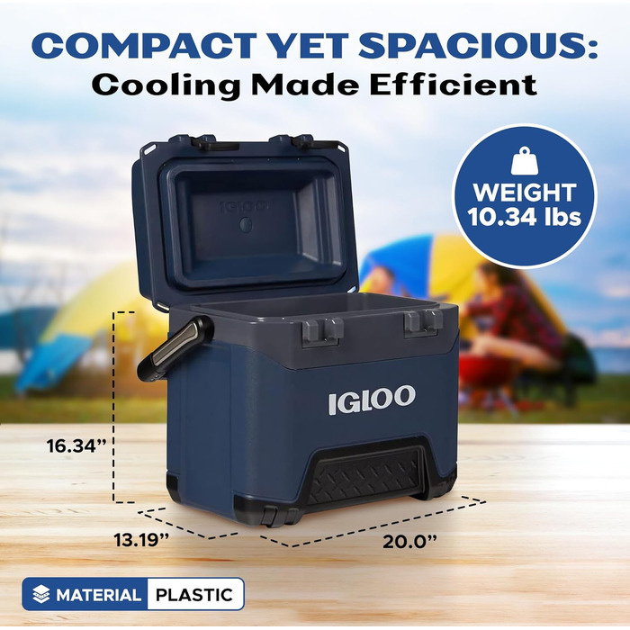 Термобокс IGLOO BMX 25 синього кольору, міцний 23-літровий термобокс, ізольований бокс для кемпінгу, відпочинку та роботи, синій 23 л