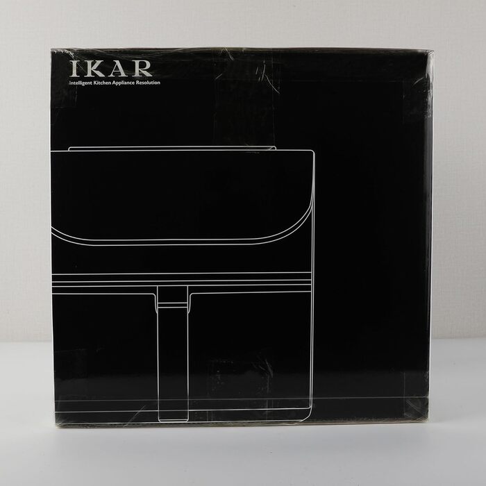 Фритюрниця IKAR Cube XXL 7 л сімейного розміру, фритюрниця 10-в-1, фритюрниця без олії, фритюрниця з сенсорним дисплеєм, можна мити в посудомийній машині, тиха, 4-6 порцій, нержавіюча сталь чорна