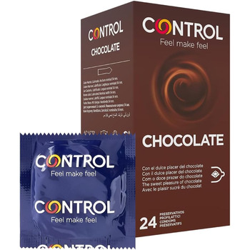 Презервативи з натурального латексу CONTROL CHOCOLATE зі смаком шоколаду - 24 шт. и. Шоколадно-коричневі, 24 шт. и (1 упаковка)